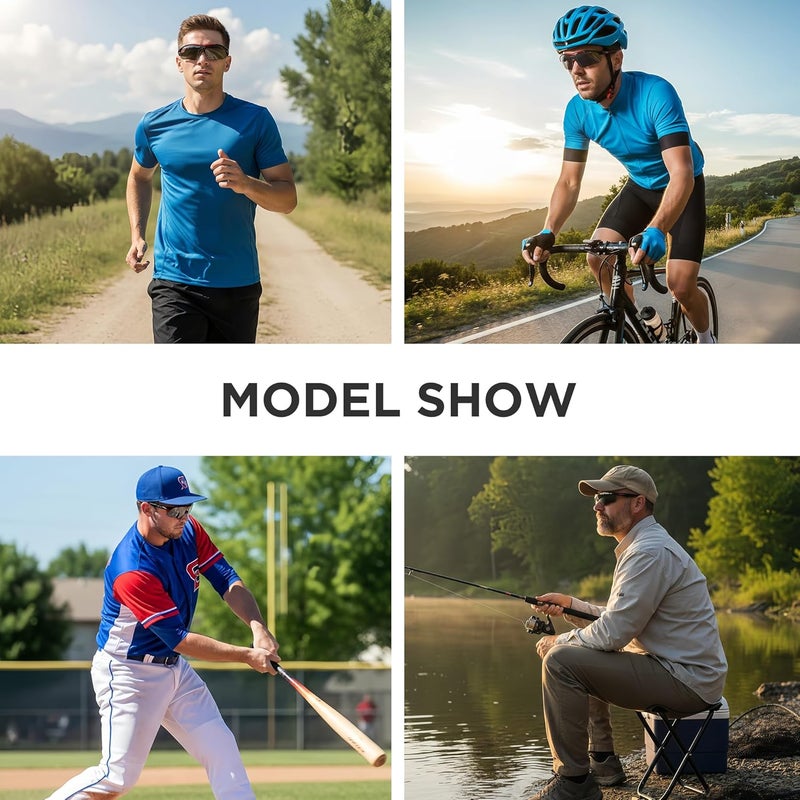 LOLOON Store Cycling Sunglasses for Men Women Youth, Wrap Around Sports Sunglasses for Running Climbing Bike Baseball Softball Golf - Image 2